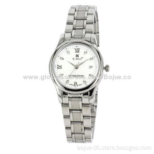 Vogue Elegant White Dial Analog Stainless Steel Men's Quartz Wristwatch